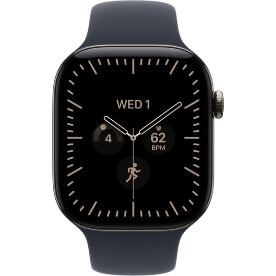 Apple Watch Series 12 GPS + Cellular 46mm Natural Titanium Case with Navy Blue Sport Band - S/M image 1