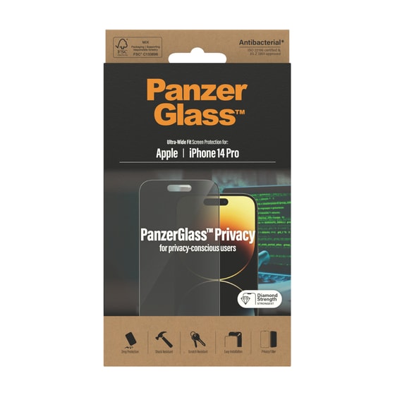 Προστατευτικό οθόνης Apple iPhone 14 Pro - PanzerGlass Privacy Glass image 4