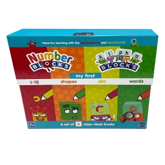 Numberblocks and Alphablocks: My First Numbers and Letters Set (4 wipe-clean books with pens included) image 0