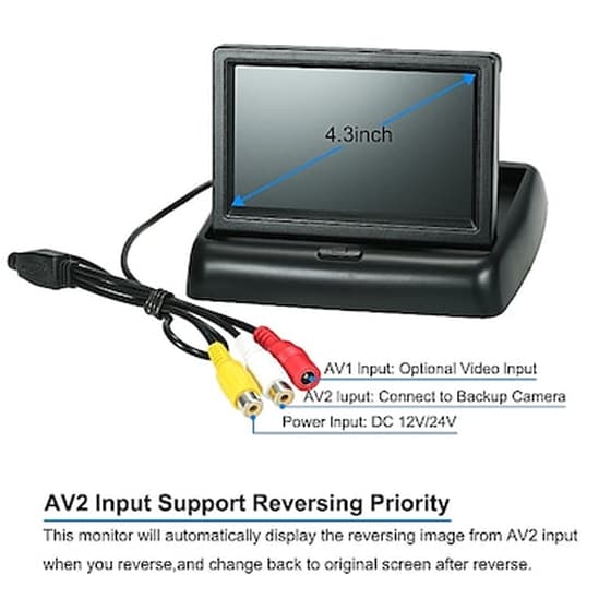 Έγχρωμη Αναδιπλούμενη Οθόνη Αυτοκινήτου Tft-lcd Monitor 4.3 image 2