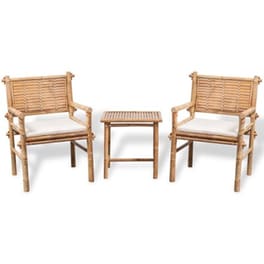 Vidaxl Σετ Επίπλων Bistro 3 Τεμαχίων Από Μπαμπού Με Μαξιλάρια